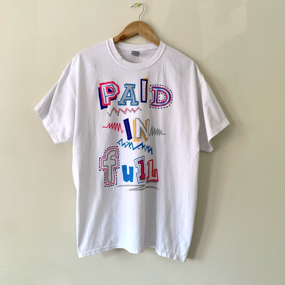 Paid In Full Retro Graphic White Tee - T-Shirt